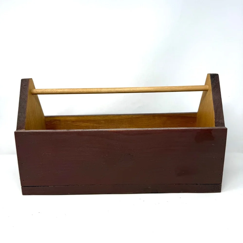 Nostalgia Wooden Box Co Vermont Choice Seeds Garden Caddy Rustic Wood Tote Brown